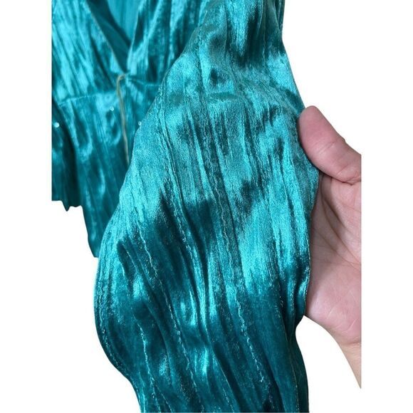 Vintage es.se Y2K Green Velvet Milkmaid Long‎ Sleeve Top - Picture 4 of 7